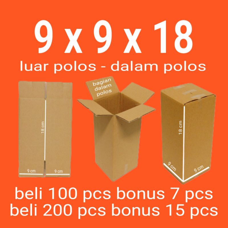 

Kardus karton box ukuran 9x9x18
