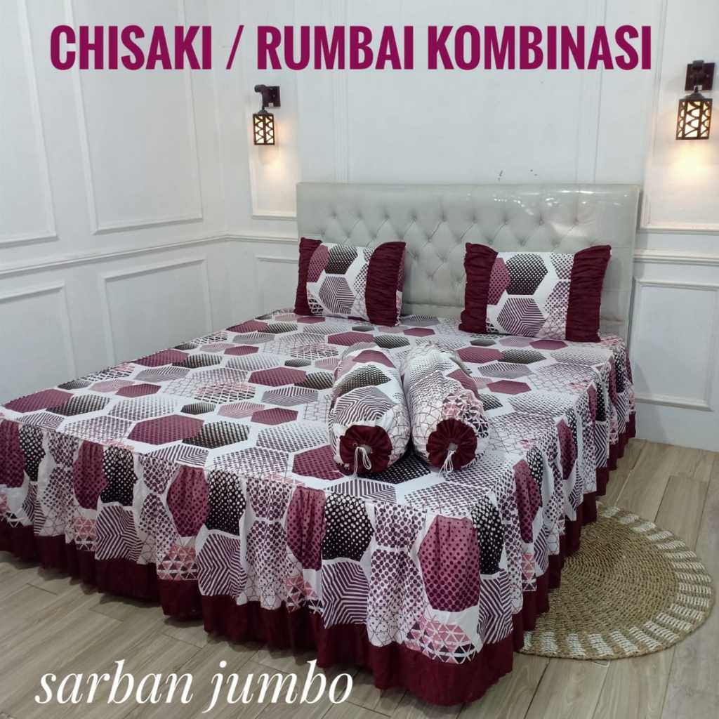 BISA COD SPREI RUMBAI KOMBINASI BEST SELLER  UK 160X200 + RUMBAI KOMBINASI SARBAN JUMBO