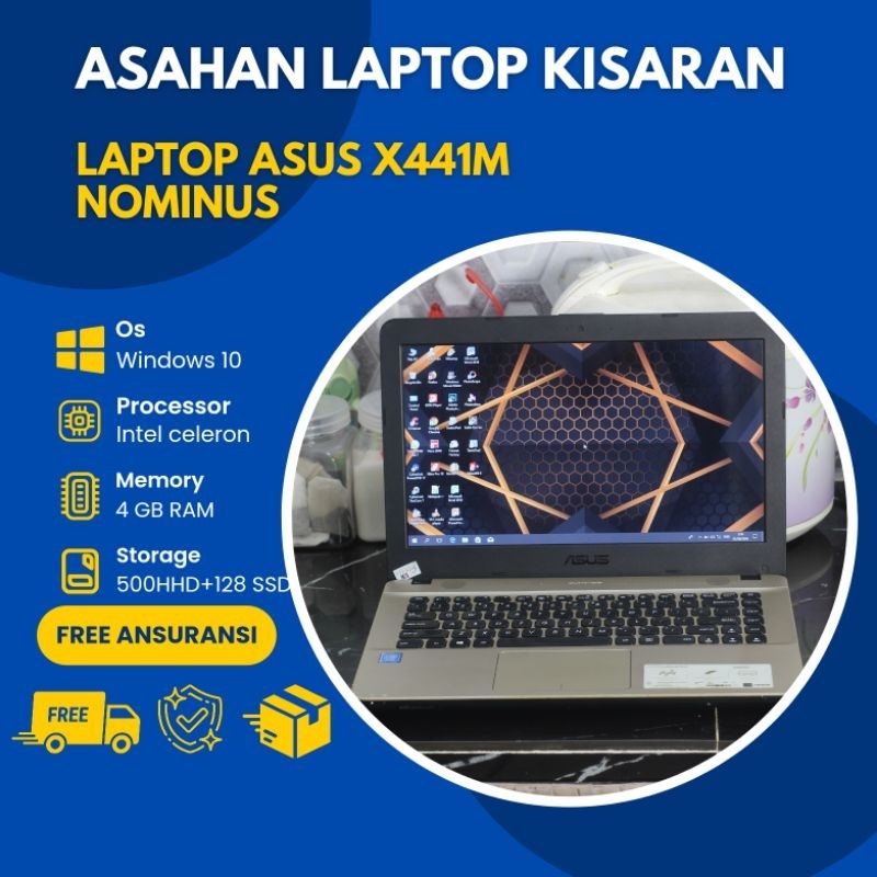 Laptop Asus X441m Ram 8GB Ssd 128GB + Hdd 500GB Windows 10
