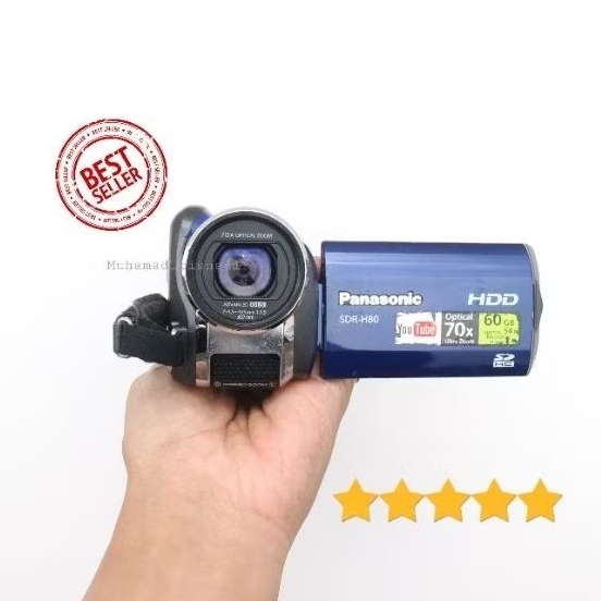 Handycam Panasonic SDR H80 HD Video 70x Zoom Biru Murah