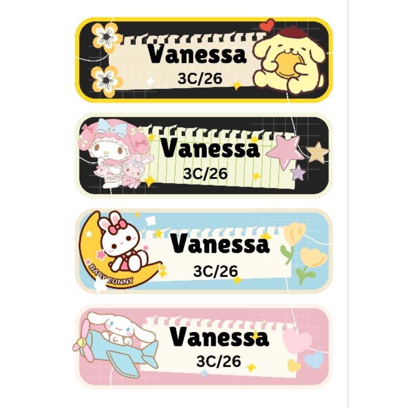 

TEMA SANRIO!!! Termurah label sticker nama