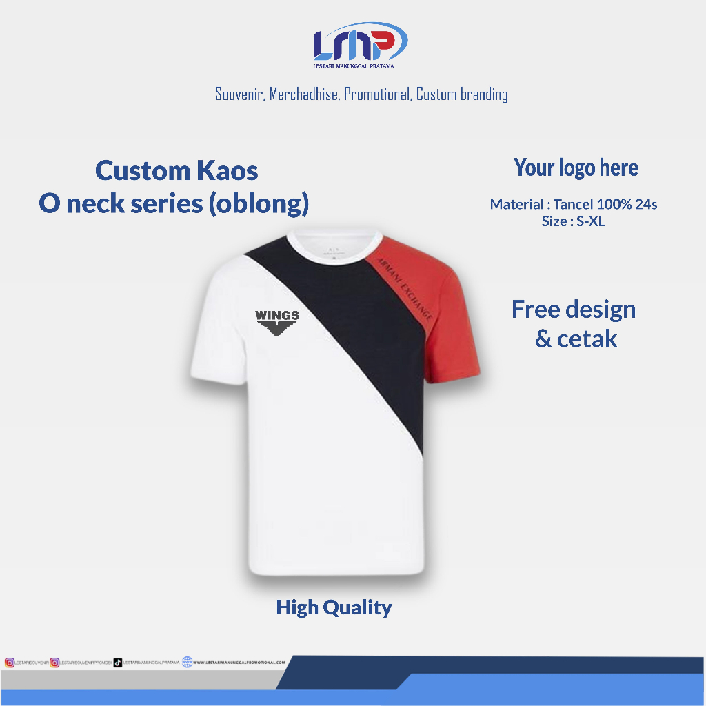 LMP LESTARI SOUVENIR - Merchandise Souvenir Custom Kaos 3 Tone Kombinasi Warna Code#1017 | Souvenir 