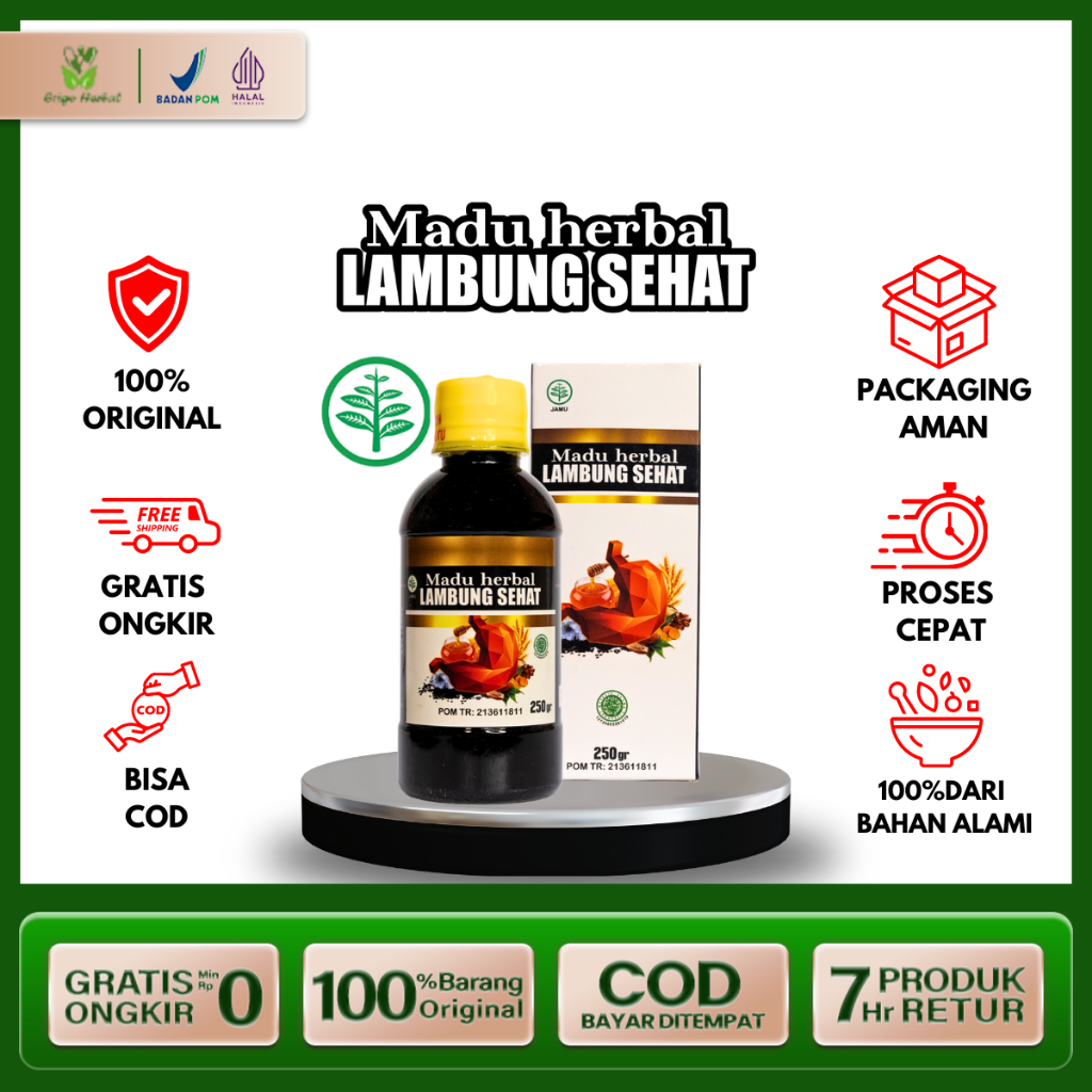 Madu Herbal Lambung Sehat Obat Penyakit Lambung Dan Usus - Asam Lambung Kronis Tenggorokan Perih Ker