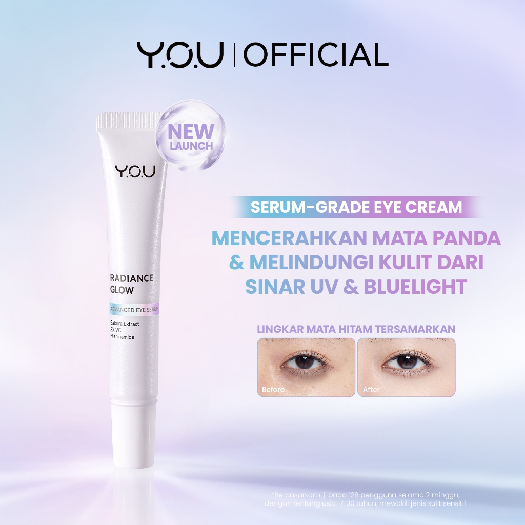 YOU Radiance Glow Advanced Eye Serum Eye Cream Mencerahkan Mata Panda dengan Sakura Extract, Niacina