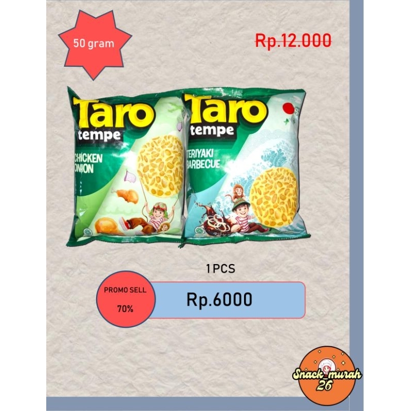 

Taro Tempe Snack ciki murah 2 Varian Rasa 100℅ original taro