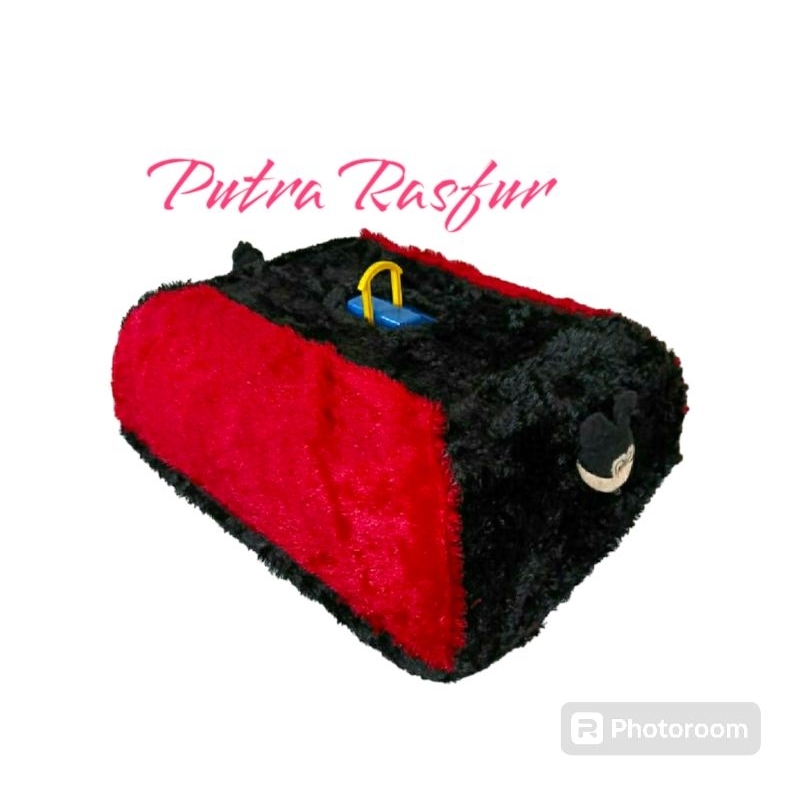 sarung tudung saji kotak kain bulu rasfur / sarung tutup saji karakter