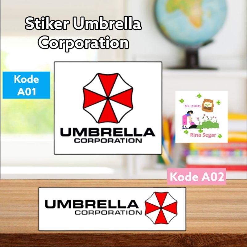 

Sticker Vynil Umbrella Corporation Varian Umbrella Racoon City Company Resident Evil RE Laminasi Glossy Anti Air