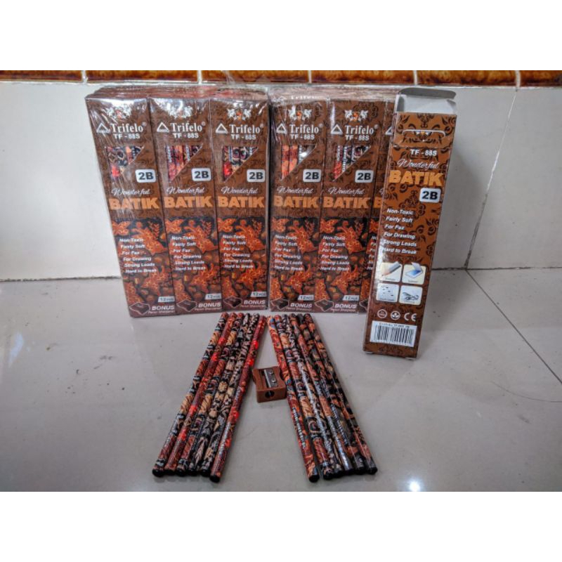 

(1pak) Pensil Trifelo Batik Tf-855 + Rautan/ Pensil kayu/Pensil Murah