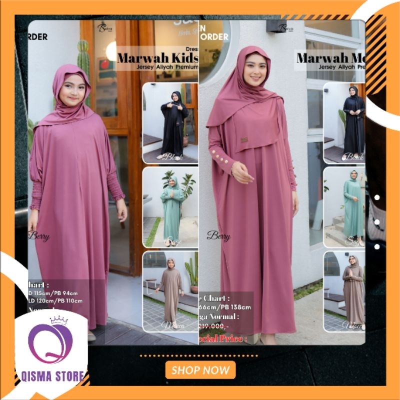 BEST PRICE//MARWAH SET (MOM & KIDS) BY BELVA FASHION//QISMA STORE