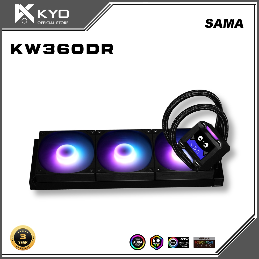 KYO Sama KW360R ARGB AIO Liquid Cooling LCD DISPLAY AIO 360mm