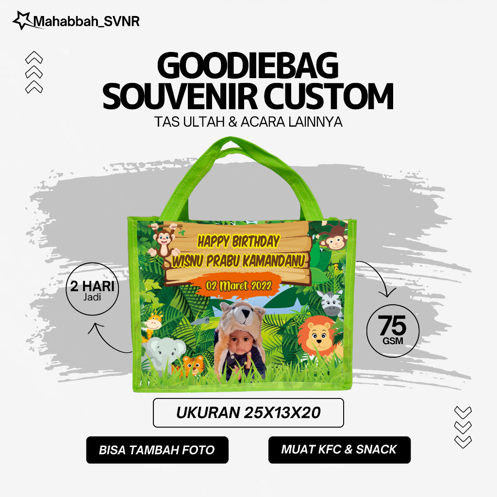 

GOODIE BAG MURAH / TAS ULTAH CUSTOM /TAS ULTAH PROMO/ TAS ULTAH ANIMAL bebas pilih warna kain