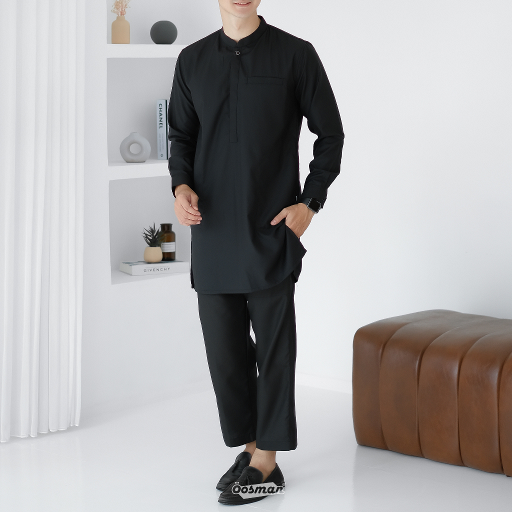 TERLARIS Oosman - Kurta Koko Setelan Pria Dewasa Pakistan Premium Lengan Panjang