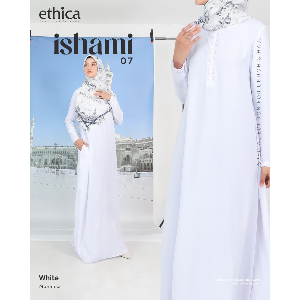 BUSANA MUSLIM WANITA / GAMIS HITAM PUTIH / GAMIS SERIES HAJI UMROH / GAMIS RAUNA ETHICA SEPLY/RGD 83