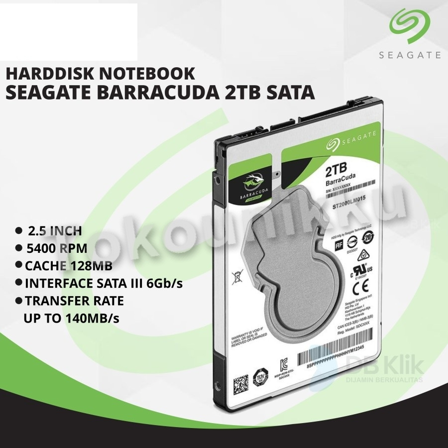 Harddisk Notebook Seagate Barracuda 2TB SATA - HD Notebook Seagate 2TB