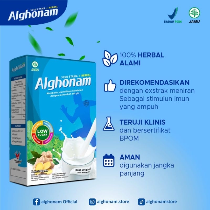 

ALGHONAM SUSU KAMBING ETAWA PLUS HERBAL 200gr