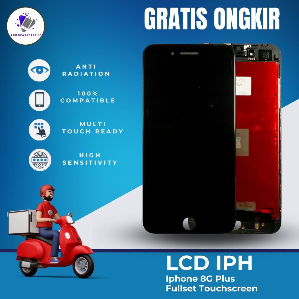 LCD FULLSET IPHONE 8 PLUS FULLSET TOUCHSCREEN