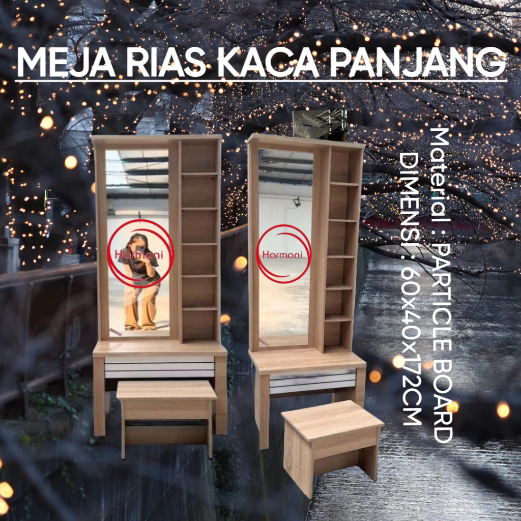 MEJA RIAS KACA PANJANG MINIMALIS