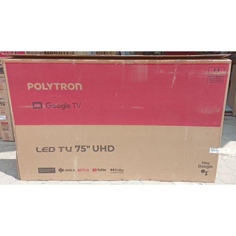 Polytron 75 inci led tv digital 75ug5959 jambi go ogle tv 4k uktra hd dolby vision atmos uhd chro me