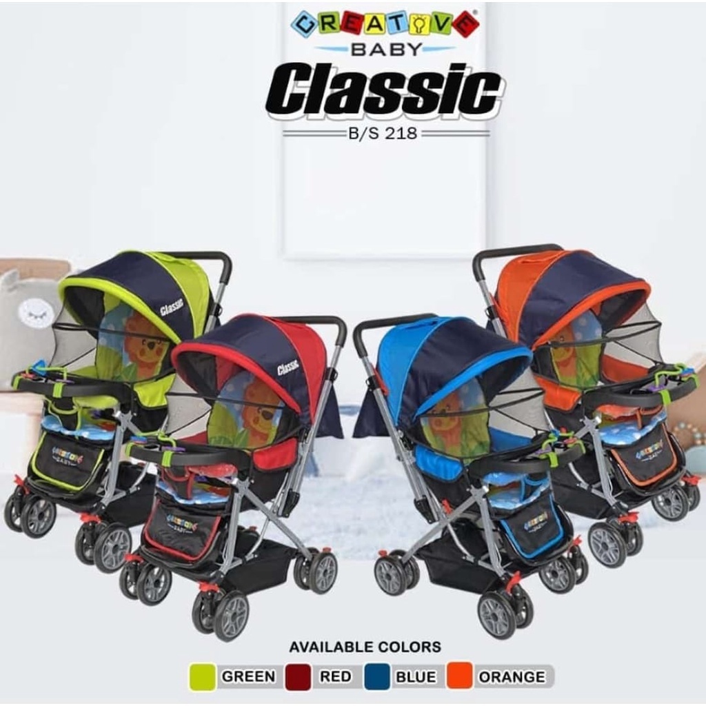 Makassar Stroller Creative Vlassic 218  Stroller Bayi/Anak/ Kereta Dorong Depan Belakang