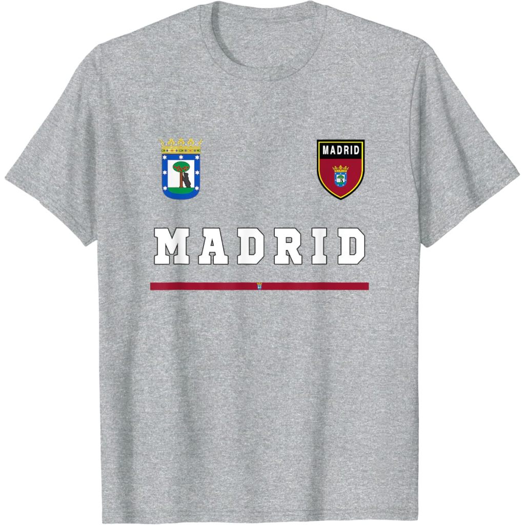 Baju Kaos Dewasa Madrid Sports Soccer Tee Flag Football T-Shirt Pakaian Fashion Atasan Distro Remaja