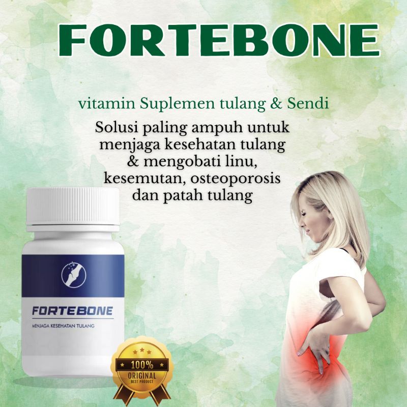 Fortebone Vitamin Tulang dan Sendi Suplemen Kesehatan Tulang Obat Pengapuran Tulang Syaraf Kejepit R