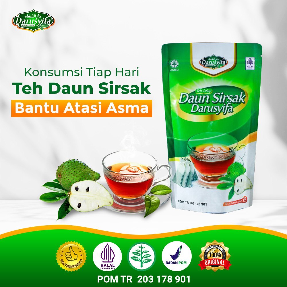 

Teh Celup Daun Sirsak Darusyifa Obat Kanker Liver Penurun Kolesterol Asam Urat Darah Tinggi Diabetes Serta Asma Paling Ampuh