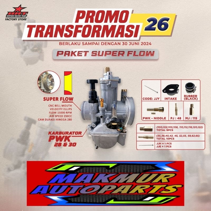 Super Flow BRT Karburator Karbu PWK 28 PWK 30 GEN 2 - BINTANG RACING TEAM BRT