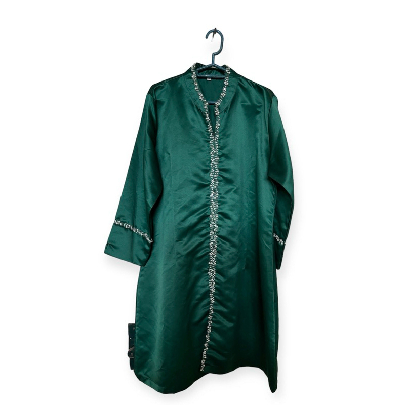 Baju kurung hijau xl hiasan mutiara
