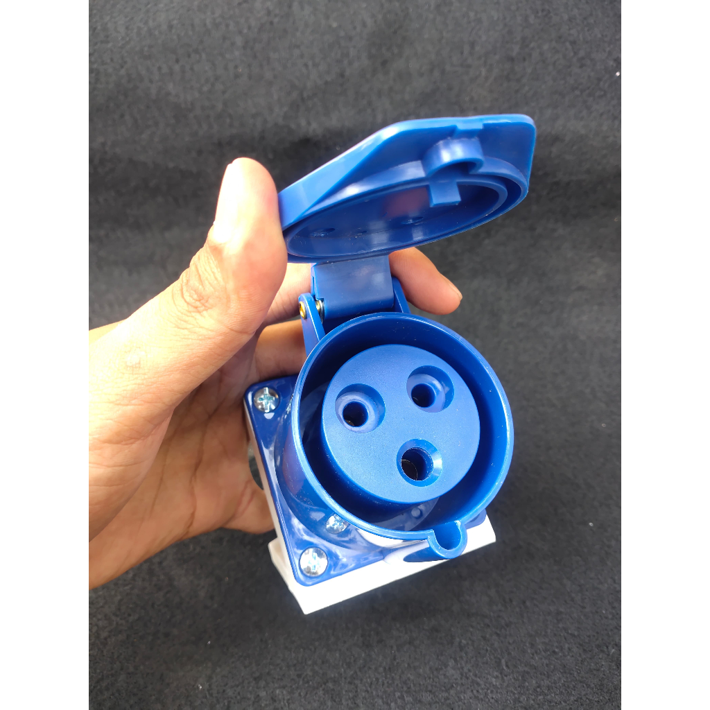 SOKET 3PIN 32 A Surface Mounting Wall Socket 3pin 32 Amper 32A 3 pin Original Female Cewek Soket Lis