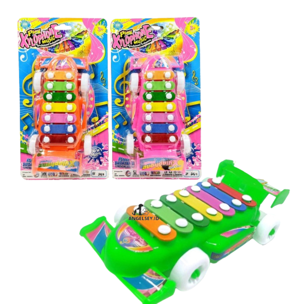 Mainan Anak Alat Musik Xylophone/ Mainan Anak Musik Gamelan Bentuk Mobil