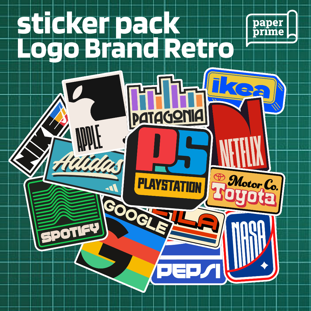 

Sticker Pack Logo Brand Retro Waterproof | Stiker Aesthetic Dekorasi Laptop, Tumblr, Hp, Koper, Helm