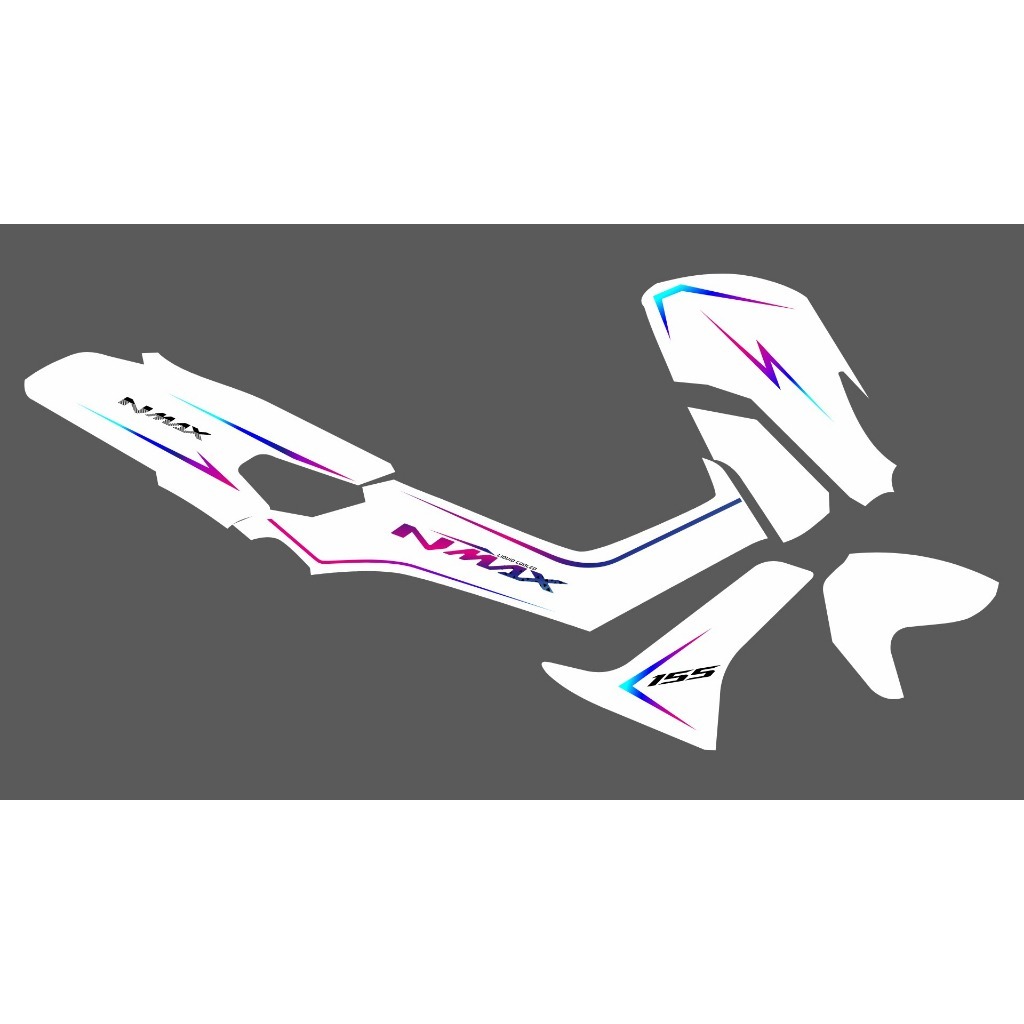 Striping Transparan NMAX 155 Old Variasi Rainbow Lis Simple - Stiker Striping NMAX 155 Old Desain Si