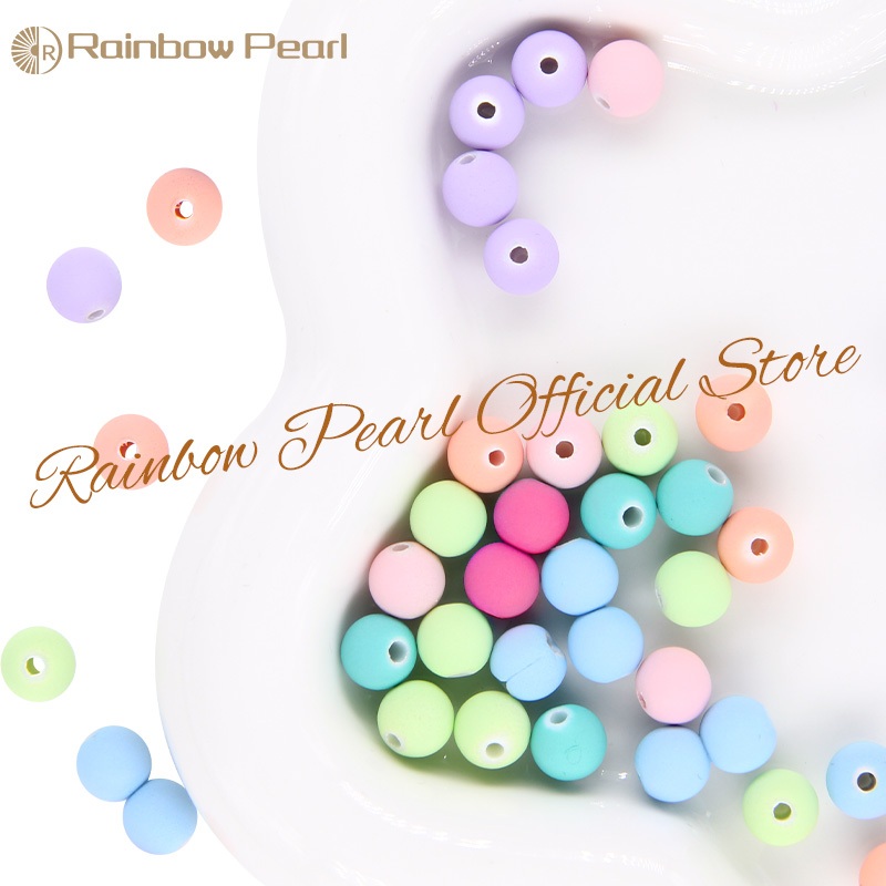 Manik-manik Bulat Akrilik dengan Semprot Cat Karet