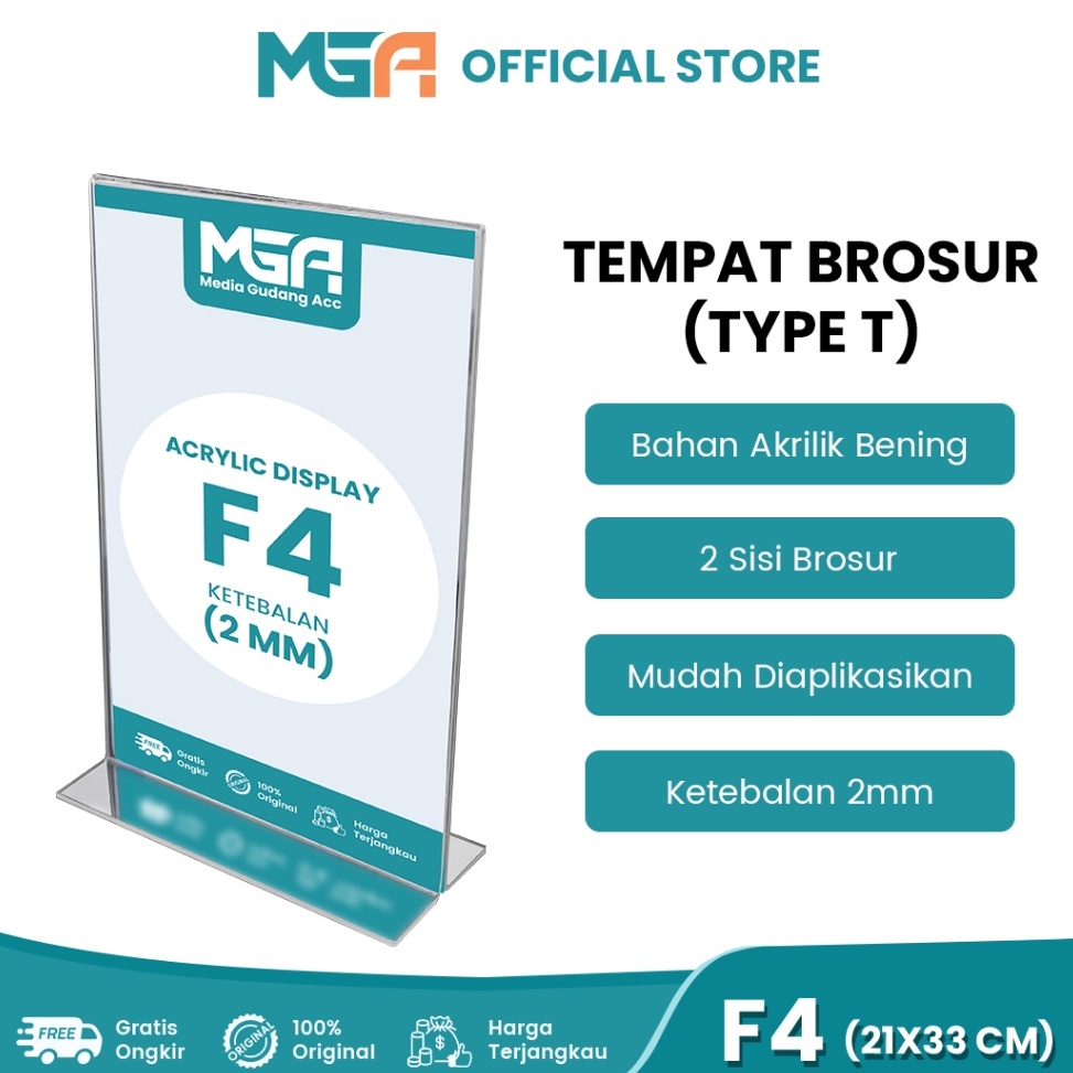 

KODE D8Z TEMPAT BROSUR F4 2MM PORTRAIT 2 SISI TENT HOLDER TENT CARD STAND AKRILIK