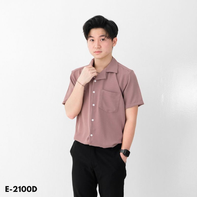 Kemeja Pria Basic Polos Lengan Pendek