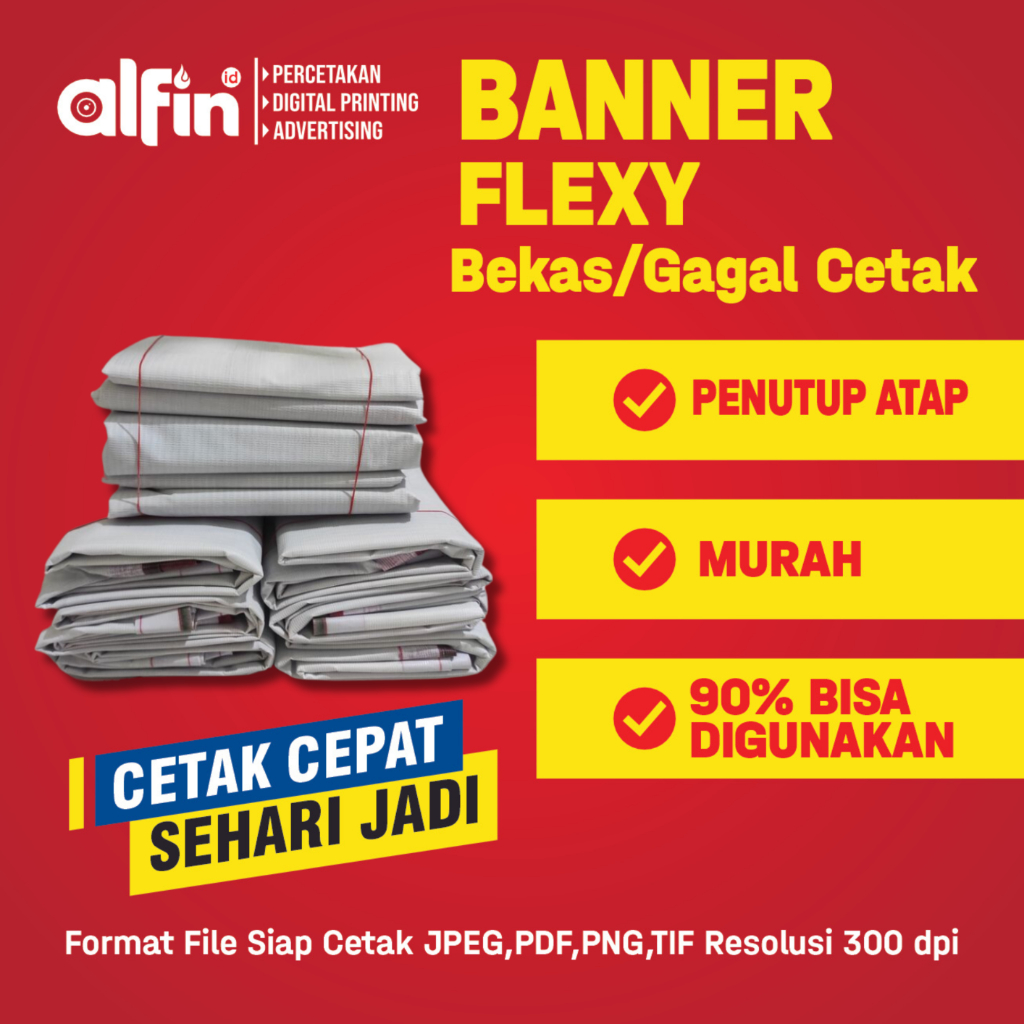 BANNER BEKAS | Banner gagal cetak | Banner penutup atap, banner alas rumah | banner riject