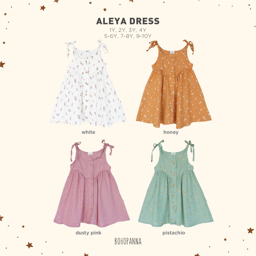 Aleya Dress BOHOPANNA • Sundress Midi Tali Motif