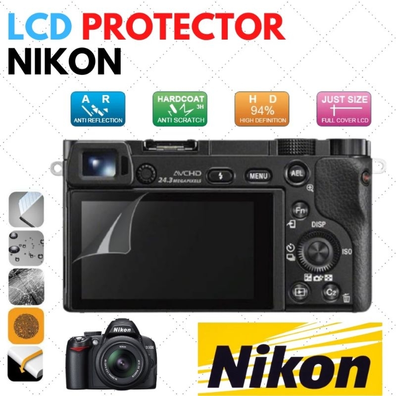 Anti gores LCD Film screen guard cover Kamera DSLR Nikon D3000 D3100 D3200 D3400 D3500 isi 2pcs