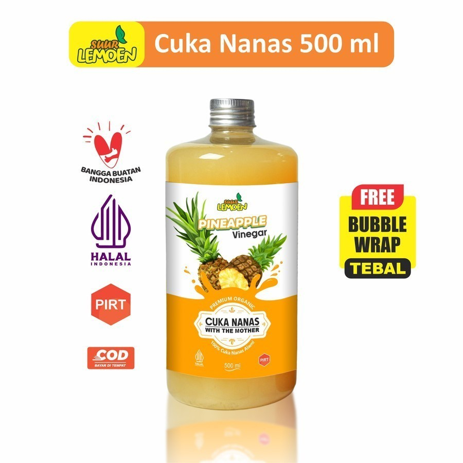 

Cuka Nanas Suur Lemoen - Cuka Nanas Organik Tanpa Campuran - Pineapple Cider Vinegar 500ml