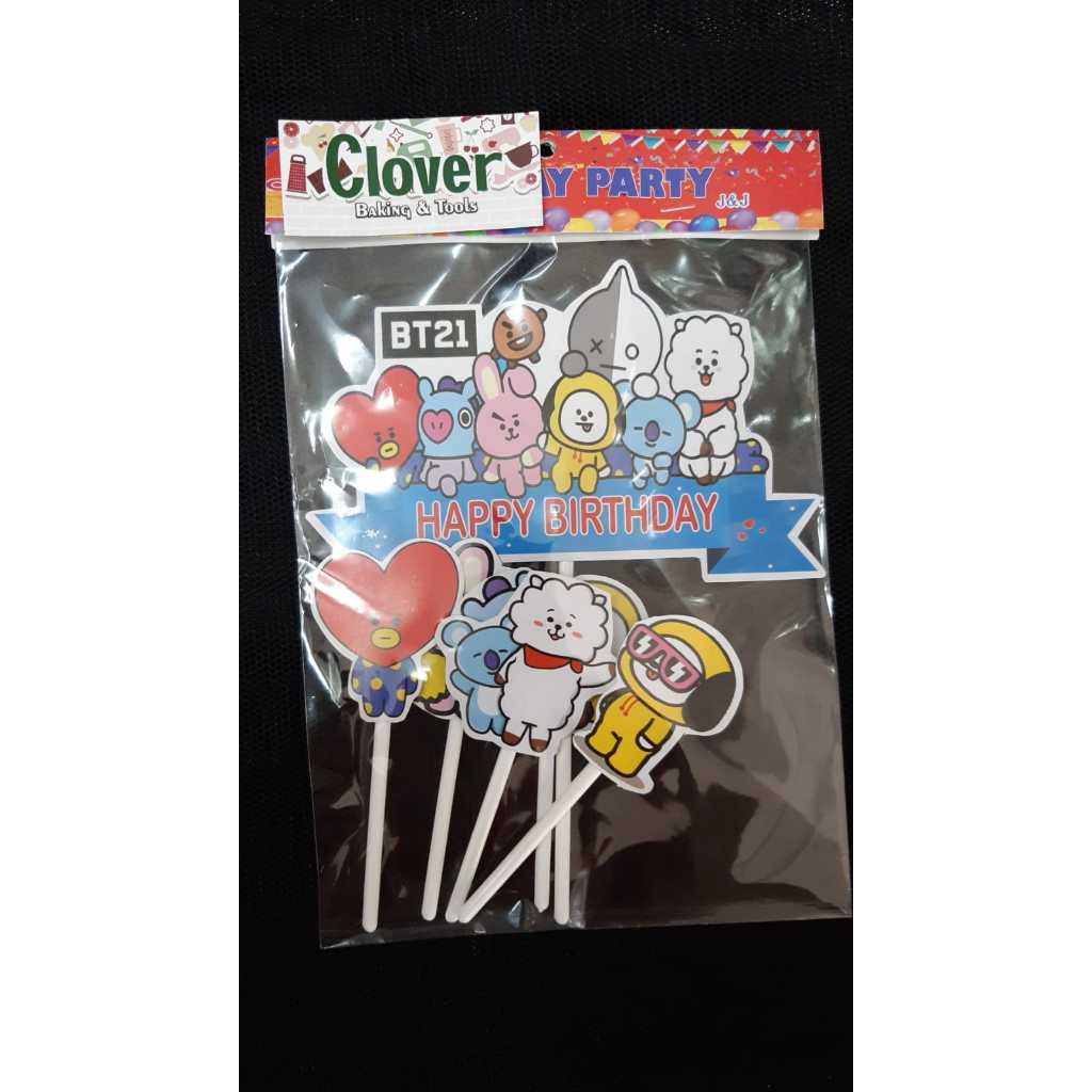 Topper kertas ulang tahun / BT21 / Paw patrol / animal / frozen / tsum tsum / tayo / baby shark / fr