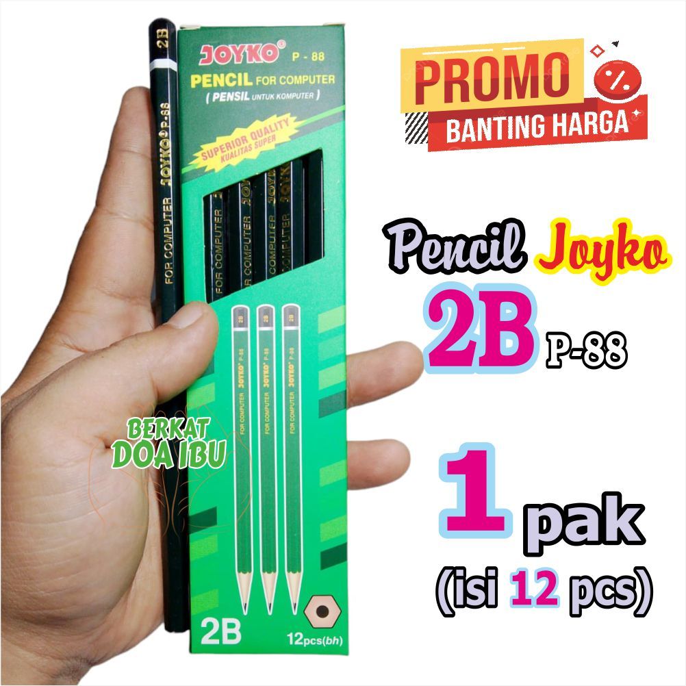 

PENSIL 2B PENCIL JOYKO 2B PENSIL JOYKO P-88 2B HARGA 1 PAK isi 12 PCS