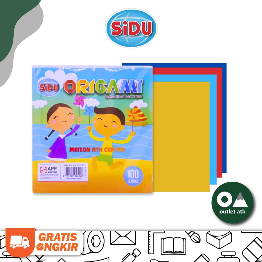 

Kertas Lipat Origami 12 x 12 / Kertas Warna 1 Sisi SIDU Isi 100 Lembar