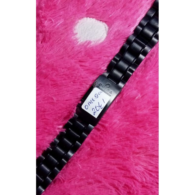 strap tali jam tangan stainless steel omega warna hitam ukuran 20/22/24