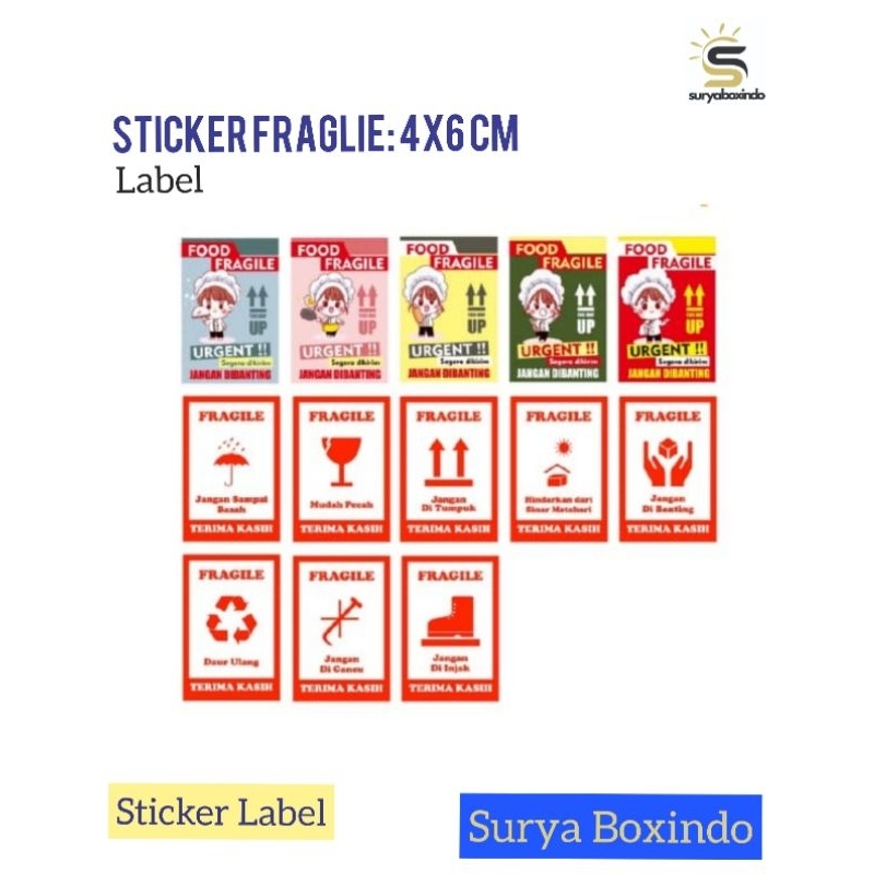 

Sticker FRAGILE {4x6 cm}/stickercustom/stickerlabel/cuttingsticker/label