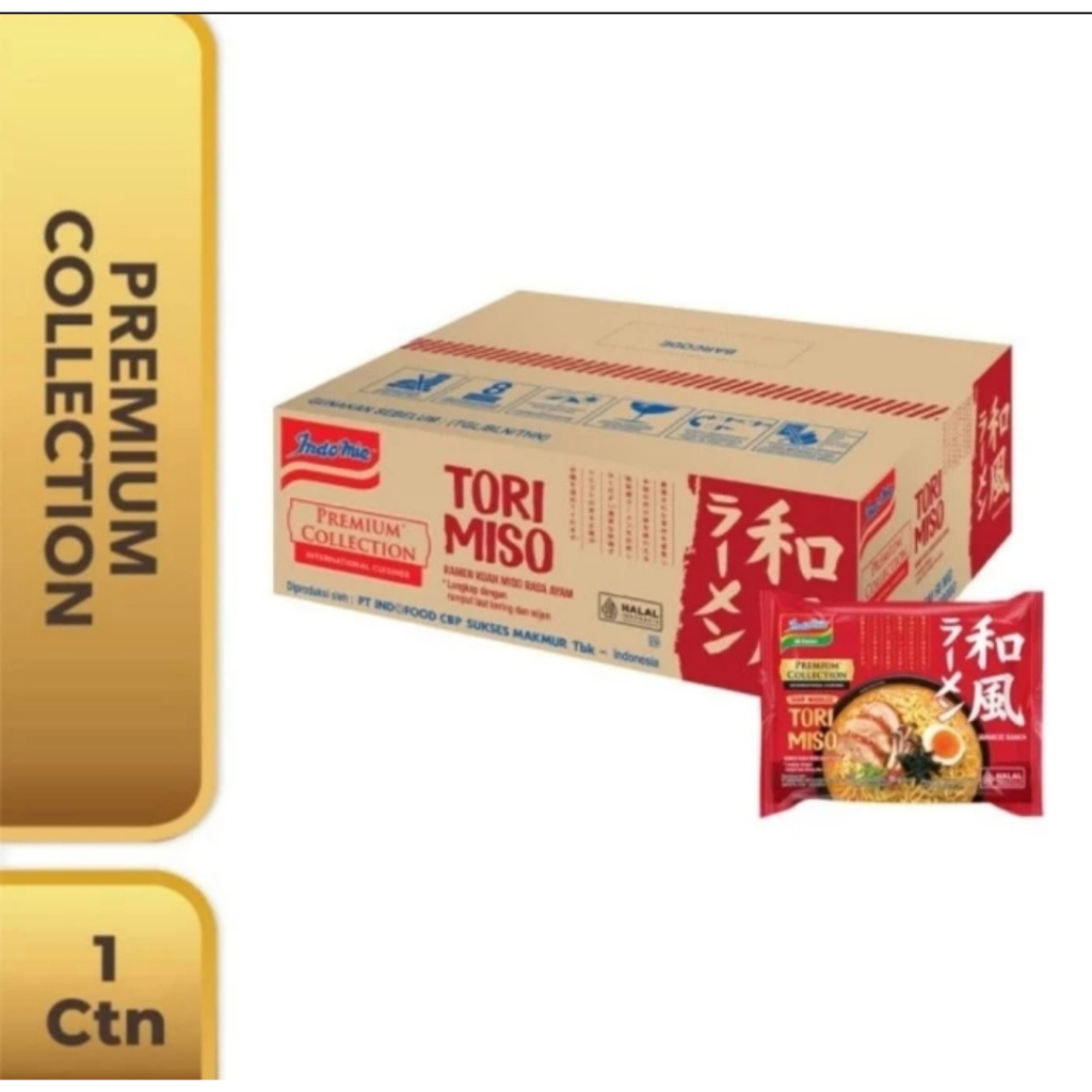 1 Dus -  Indomie premium collection japanese tori miso ramen isi 20 bks