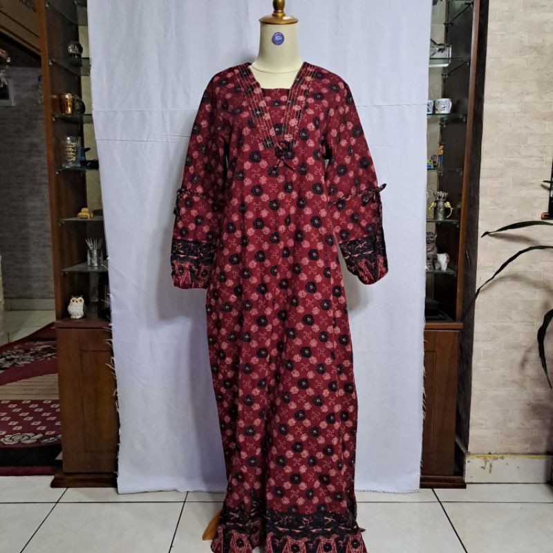 Gamis Batik Maroon Preloved