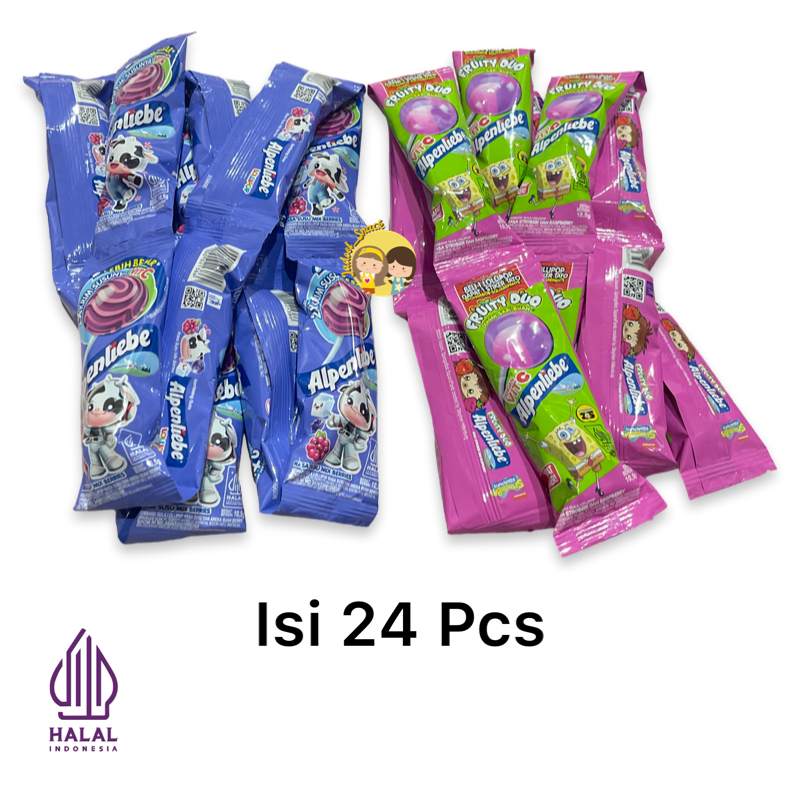 

Alpenliebe 24 X 10.5 GR Lolipop Alpenliebe Rasa Fruity Duo Susu Mix Berries by Jadoel_Snack