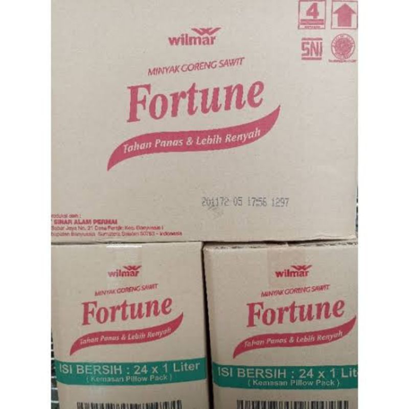

MINYAK GORENG FORTUNE/ MINYAK SAWIT BANTAL 1 LITER/ 1 DUS (ISI 24 PCS)