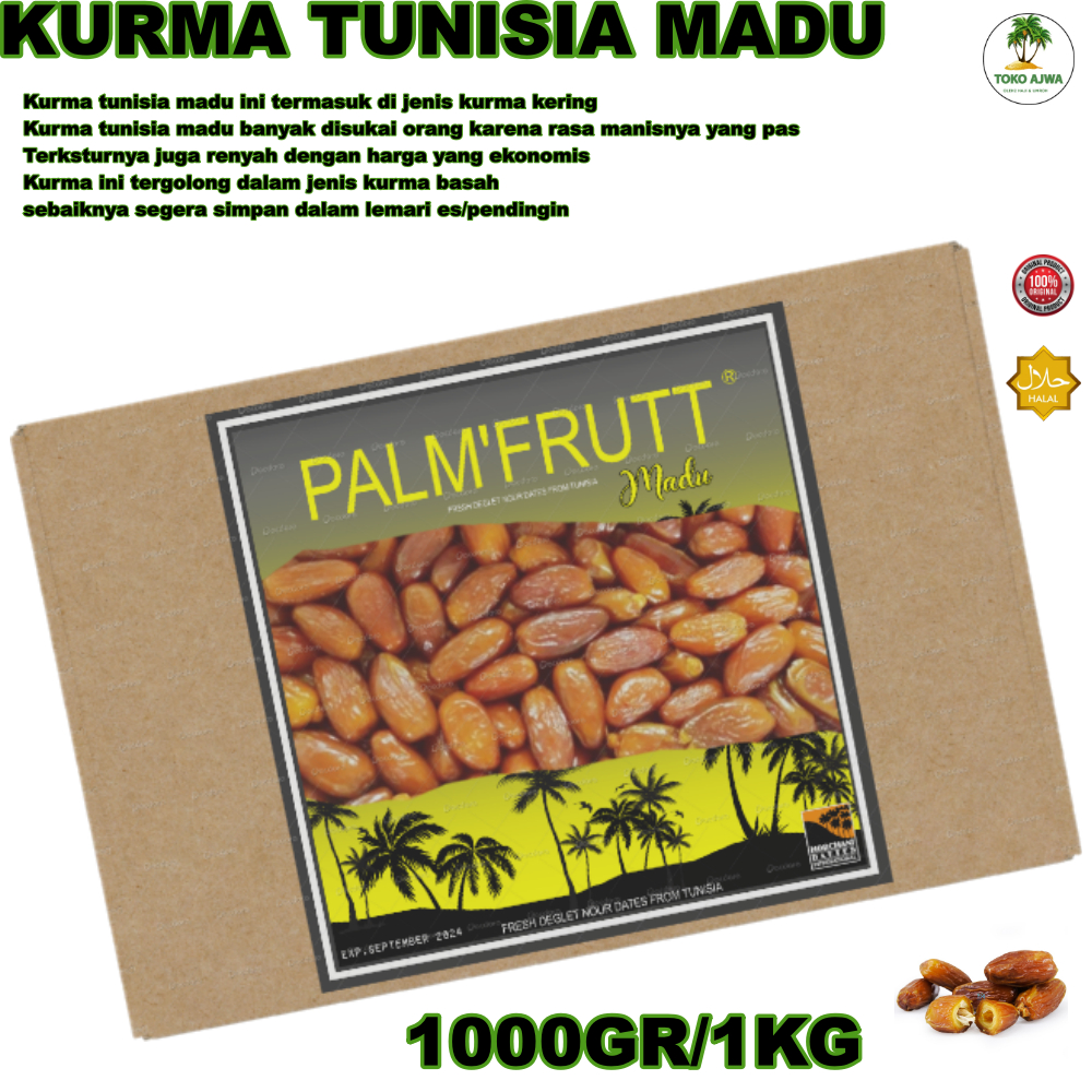 

Kurma tunisia madu /palm frutt 1kg [kemasan dus]