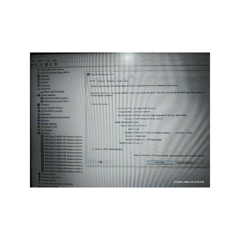 laptop gaming acer nitro 5 an515-44 ryzen 5-4600h GTX 1650ti